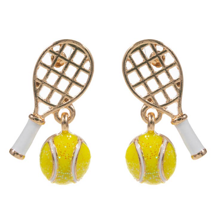 Designature New York – Großhandel Ohrstecker – Spieltag Tennis-Schläger Ball Emaille Ohrstecker2