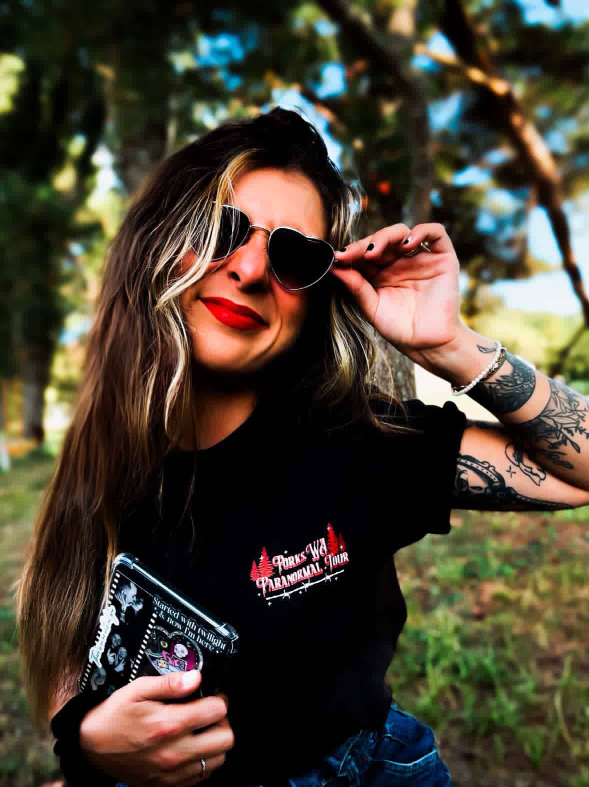 Black Twilight Forks, WA Paranormal Tour Band Tee for wholesale on Faire2