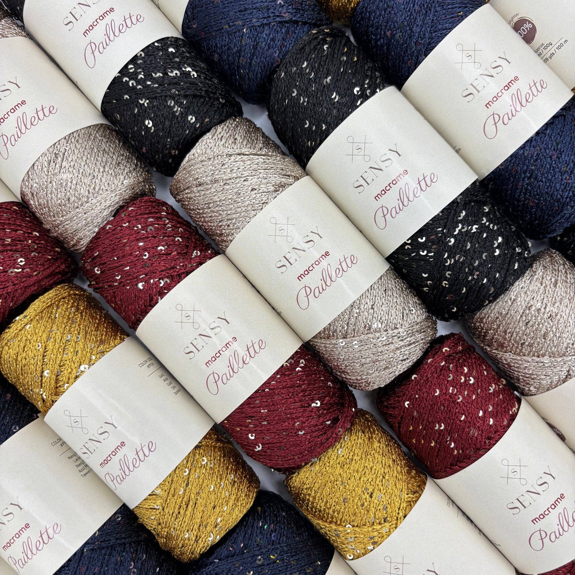 Sensy - Wholesale Craft Supplies - Sensy Paillette Macrame Cord - 109 Yards 100% Polyester18