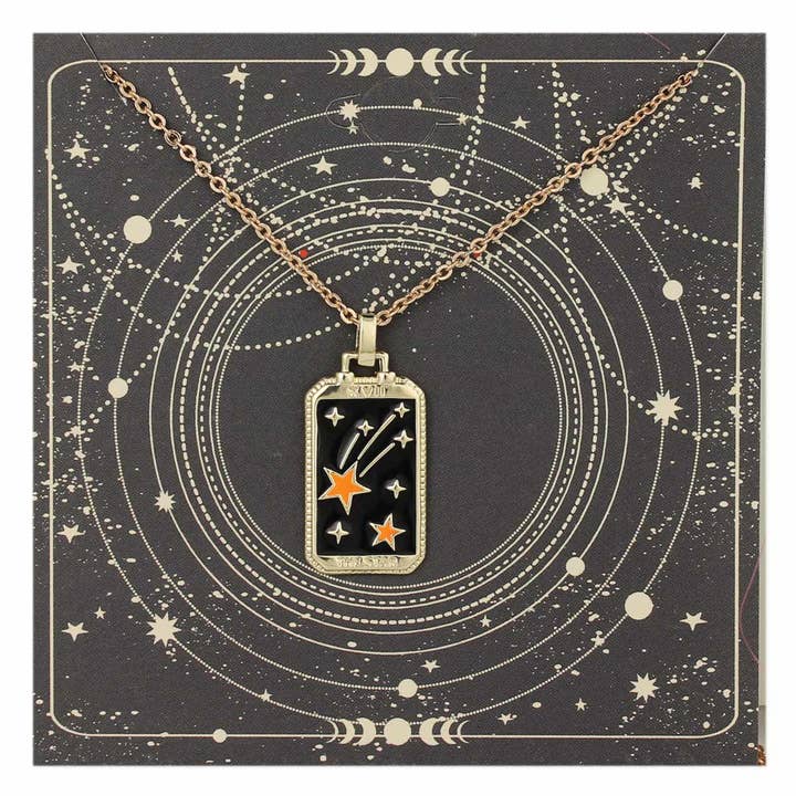 Shooting Star Tarot Card Necklace for wholesale by ZAD