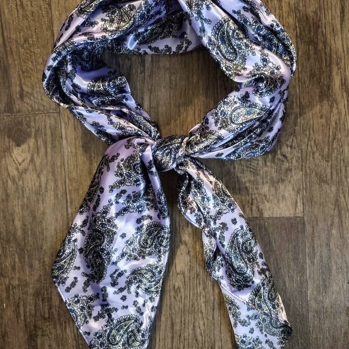 Double B Wild Rags - Venta al por mayor Bufanda - Mujer - Pañuelo Salvaje PAISLEY 142 Lila Púrpura Retro Vaquero Occidental Bufanda Bandana por Double B Wild Rags