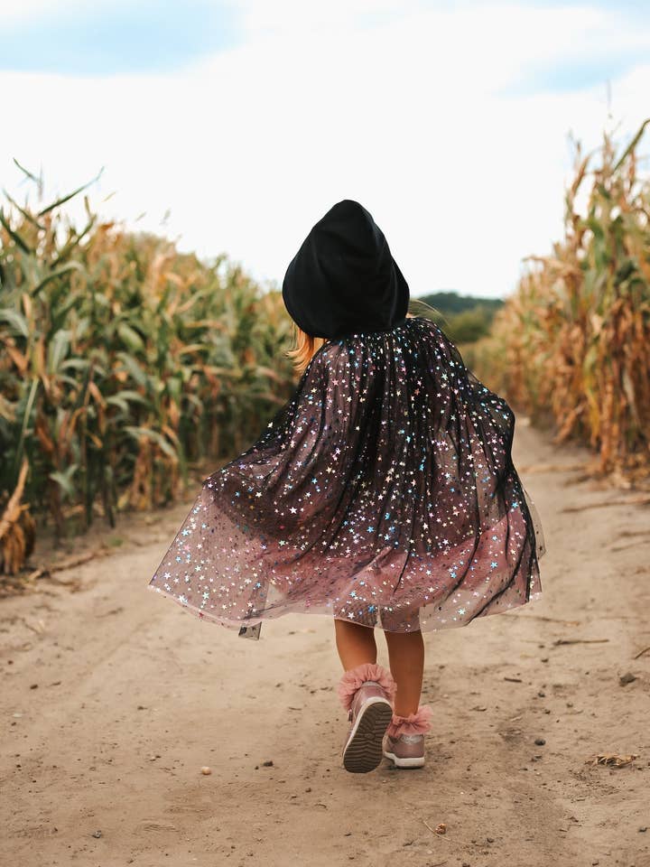 Magical Two-Sided Child's Cape "Rainbow stars" for wholesale by Moi Mili