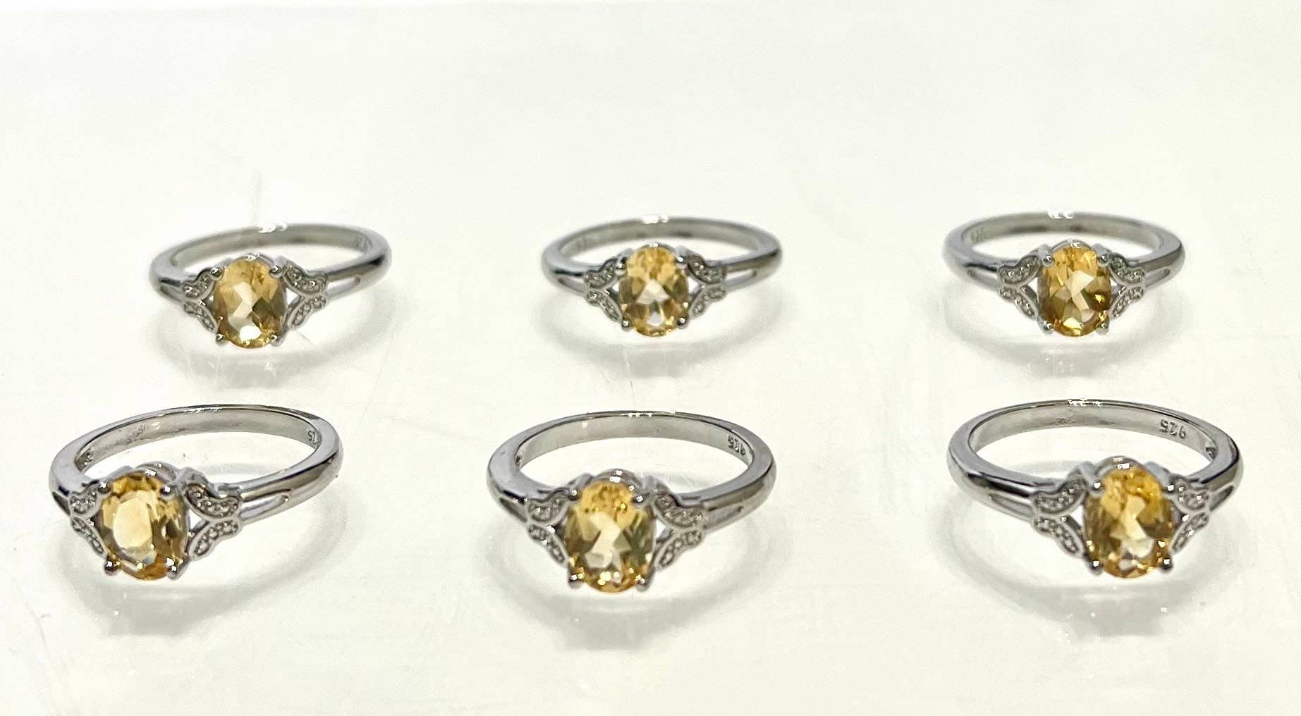 KayleeNYC - Wholesale Single Stone/Solitaire Ring - Citrine Ring White Bronze1