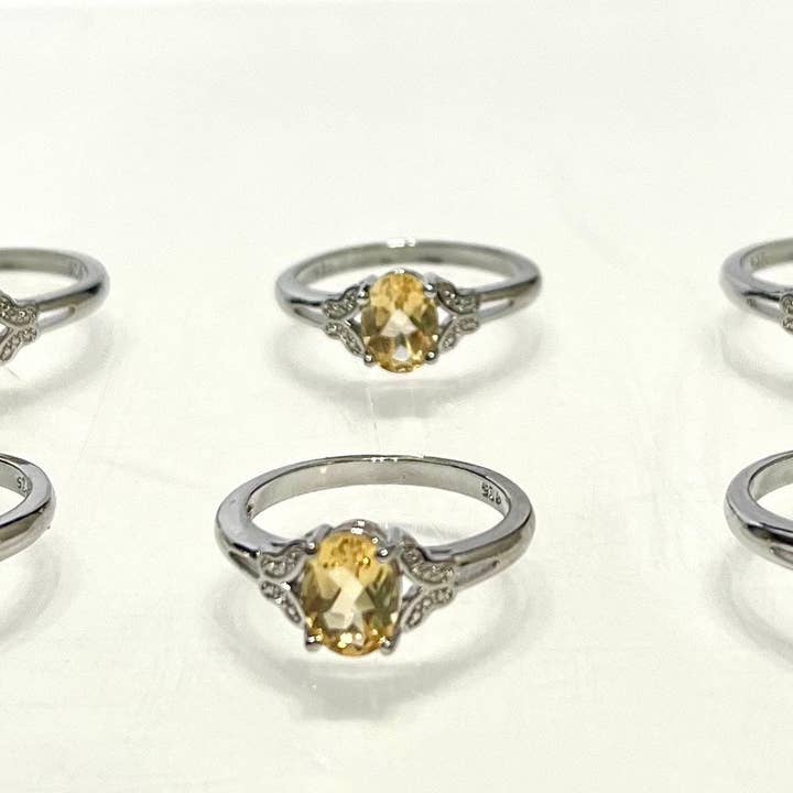 KayleeNYC - Wholesale Single Stone/Solitaire Ring - Citrine Ring White Bronze1