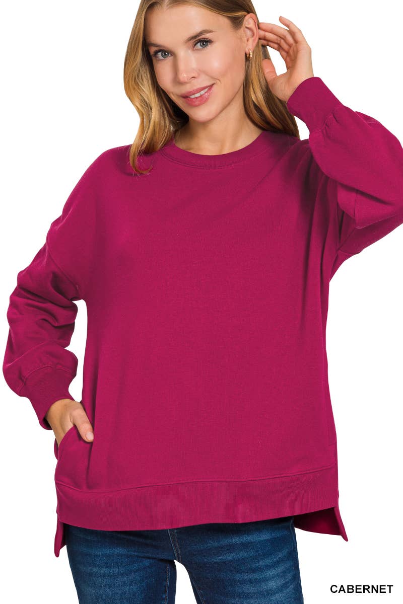 42POPS - Wholesale Sweatshirt - Women's - ',,, Fleece Hi Low Hem Pullover With Pockets38