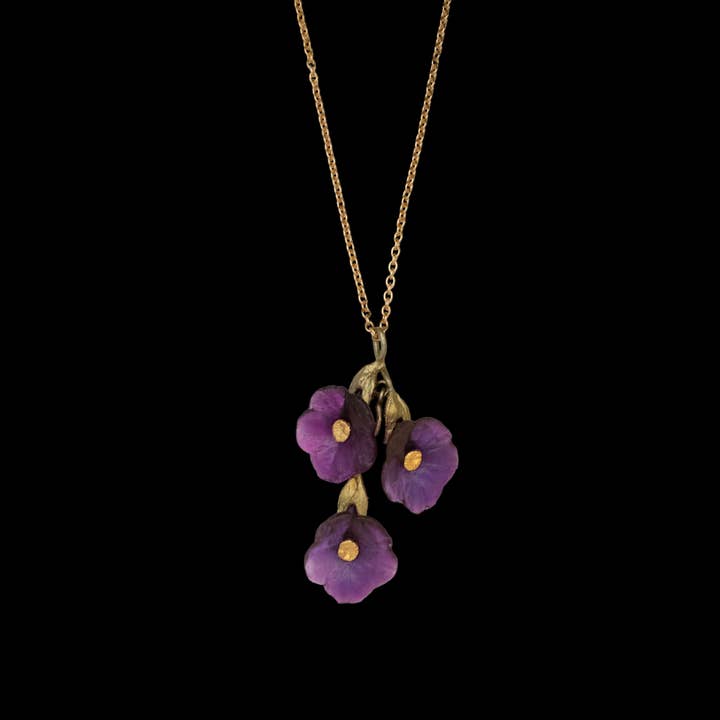 Petunia 16" Adj. 3-Flower Pendant for wholesale by Michael Michaud