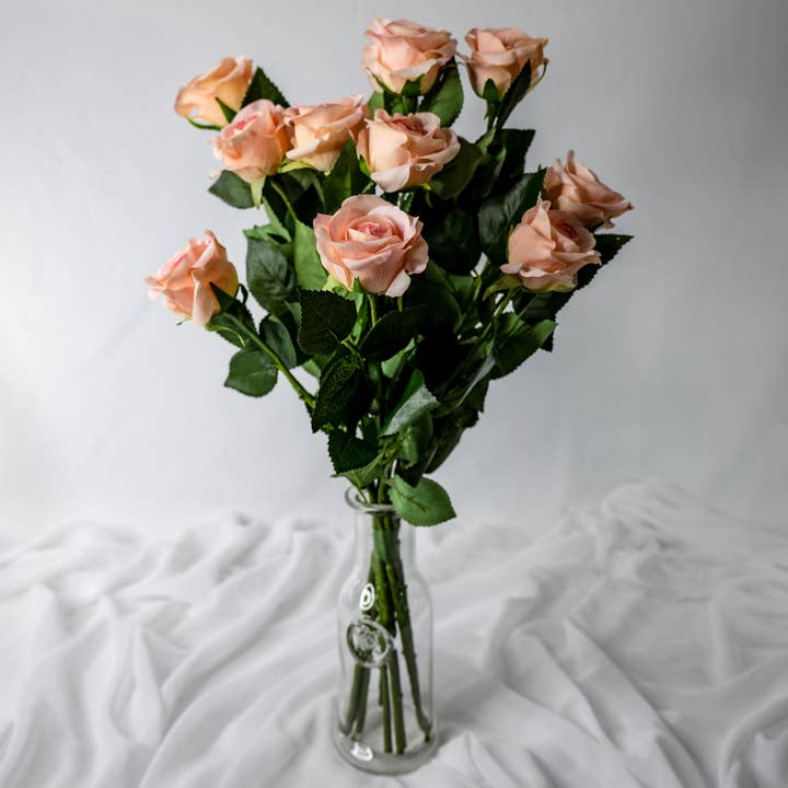 Realistic Artificial Flowers – Großhandel Künstliche Blumen – Vintage Koralle Echt-Touch Halbe Blüte Rose