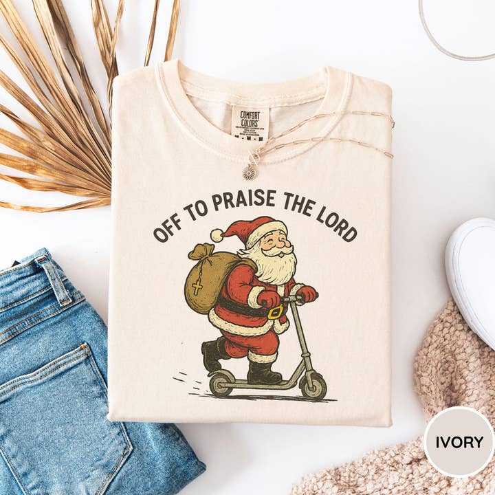 Chemise de Noël chrétienne Comfort Colors, pull Off To Praise pour la vente par Glaime