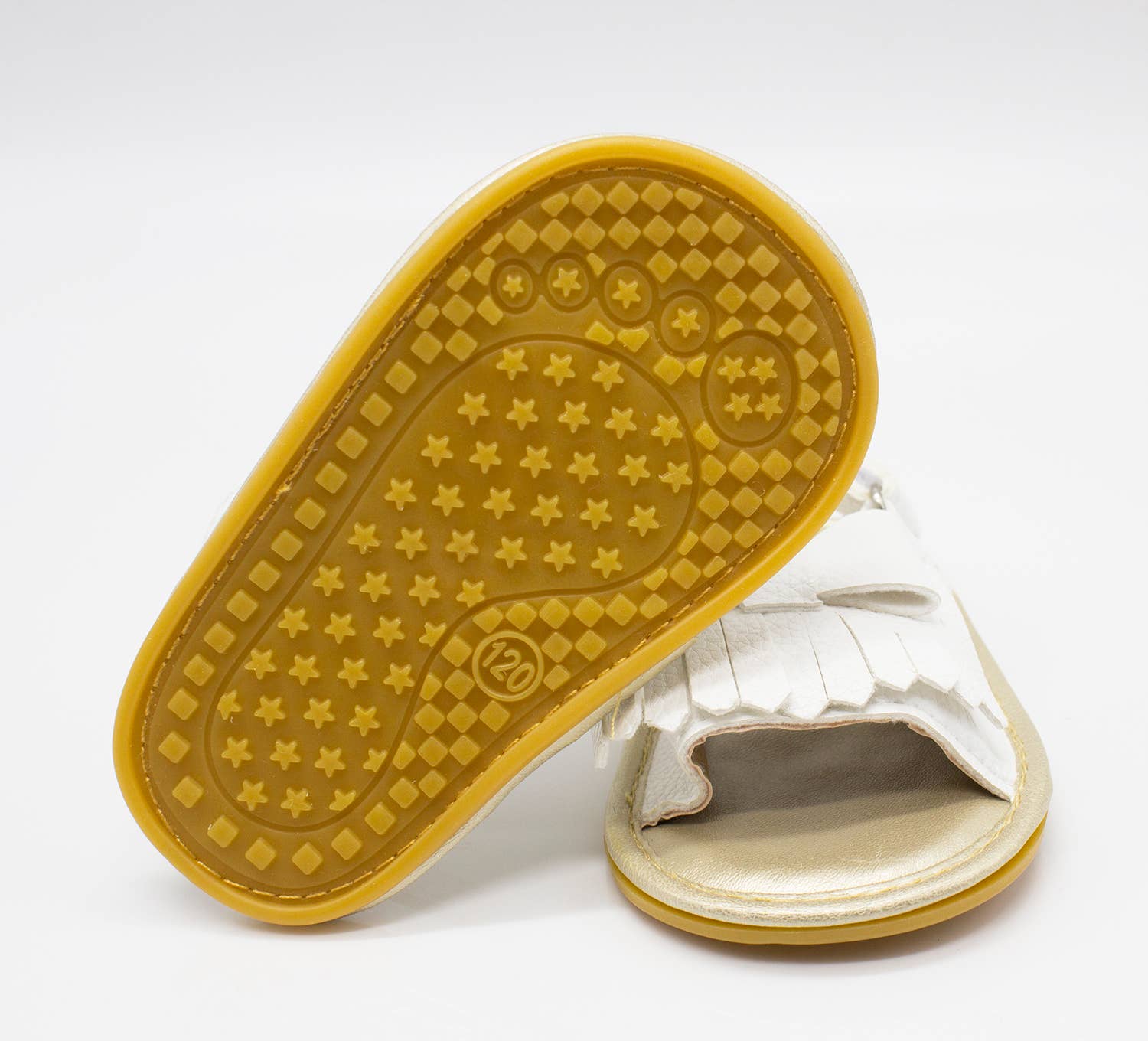 Fennco Styles - Wholesale Sandals - Baby - White Tassel Leatherette Baby Sandal Crib Shoes1