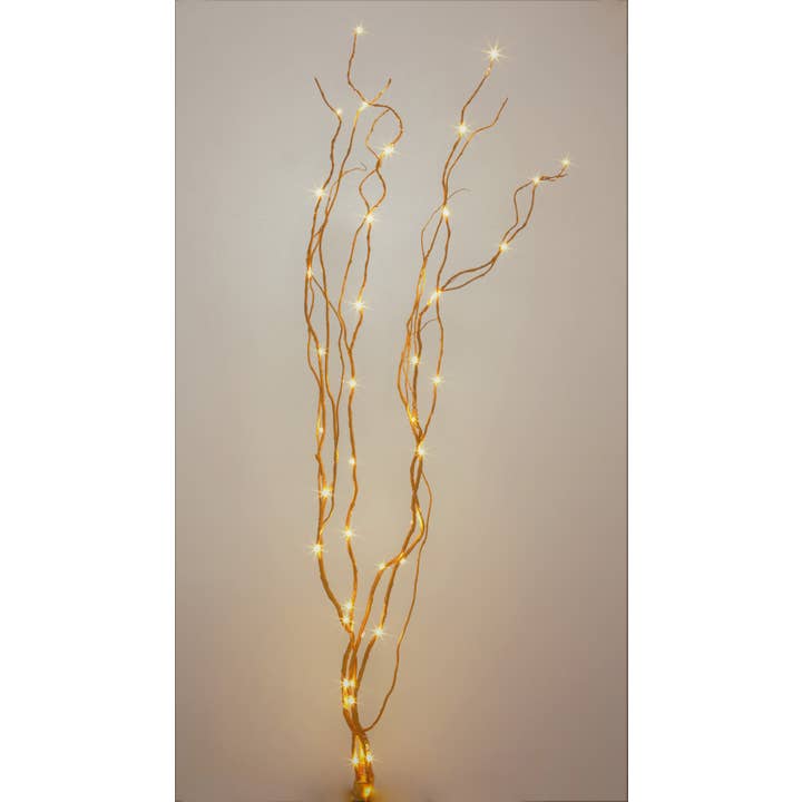 Willows and More – wholesale Accent/desk lamp – 48" LED Lighted Gold Curly Willow Branches Plug in /Remote control