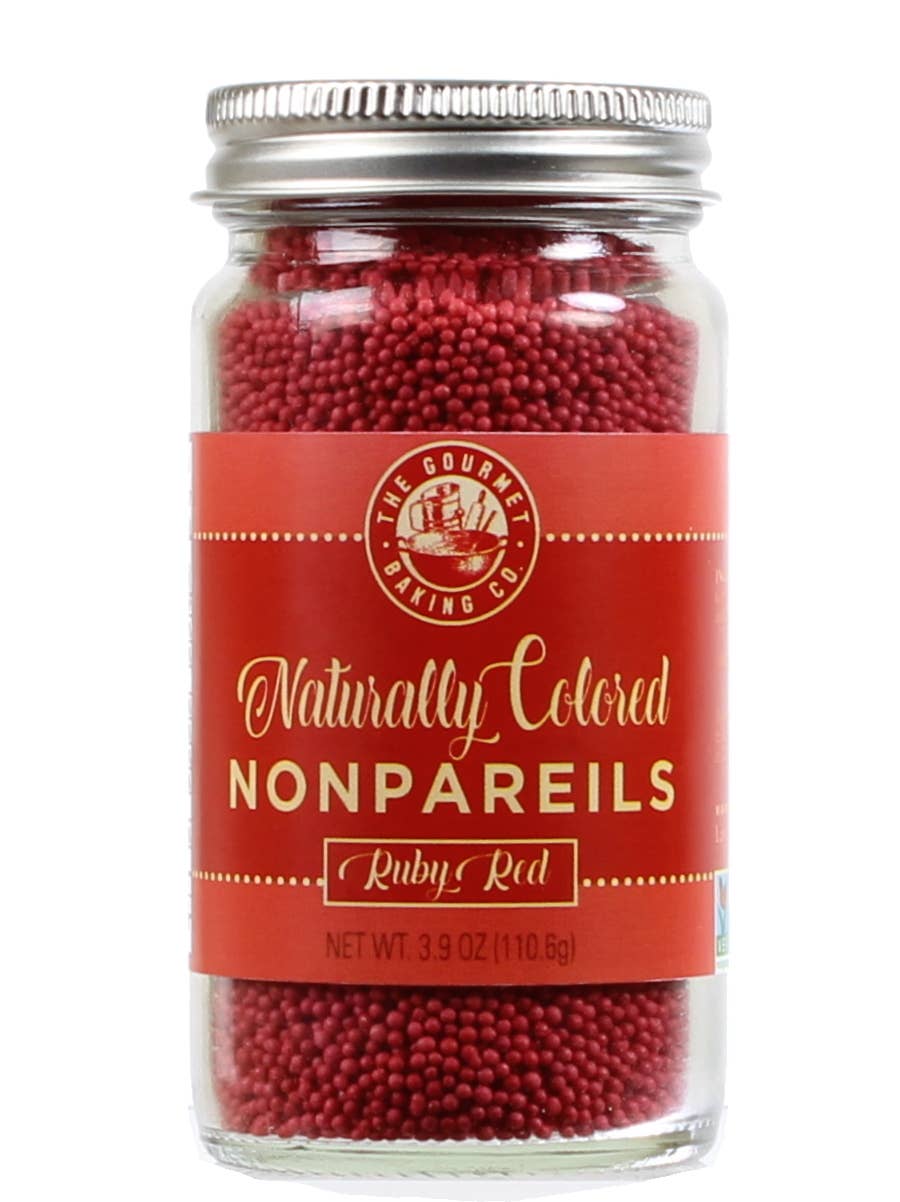 Pepper Creek Farms - Wholesale Sprinkles - Naturally Colored Red Ruby Nonpareils 3.9 Oz.0