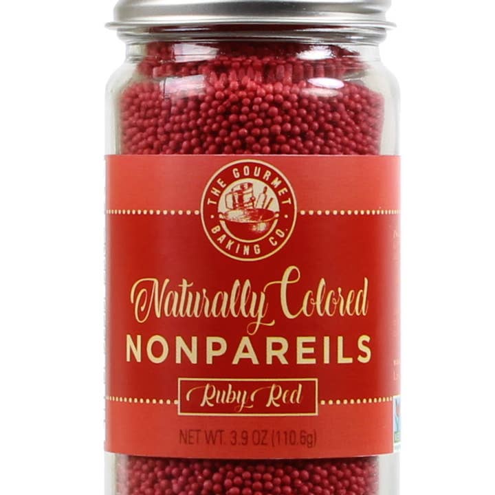 Pepper Creek Farms - Wholesale Sprinkles - Naturally Colored Red Ruby Nonpareils 3.9 Oz.