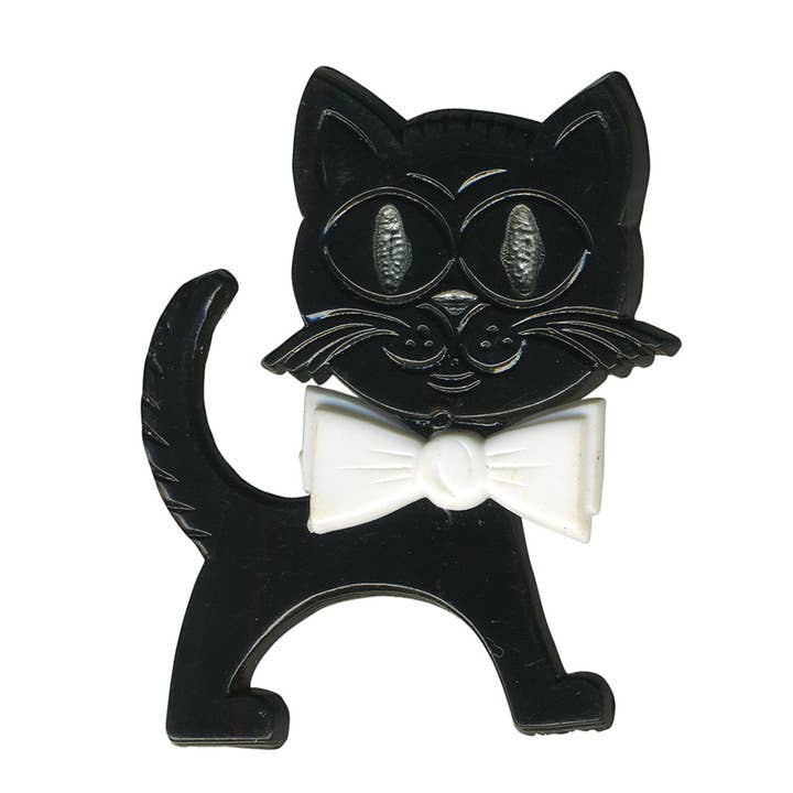 Cat pin black and white GDR pin for wholesale by Tribal Trade GmbH