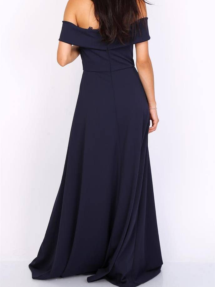 Alice'Desir - Wholesale Gown - Women's - 8892 A-line dress with boat neckline1