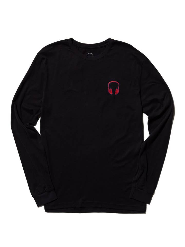 FONES DE OUVIDO SOUNDOFF CAMISETA DE CAMURÇA DE MANGA COMPRIDA BORDADA por atacado de SOUNDOFF