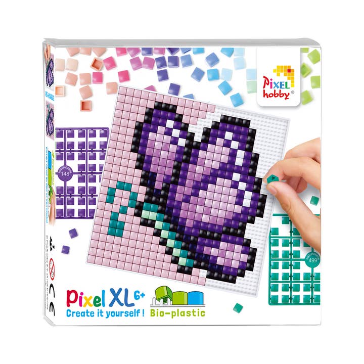 Pixelhobby - Wholesale DIY Craft Kit - Kids - DIY Sustainable Pixel XL Set Flexible Baseplate - Butterfly