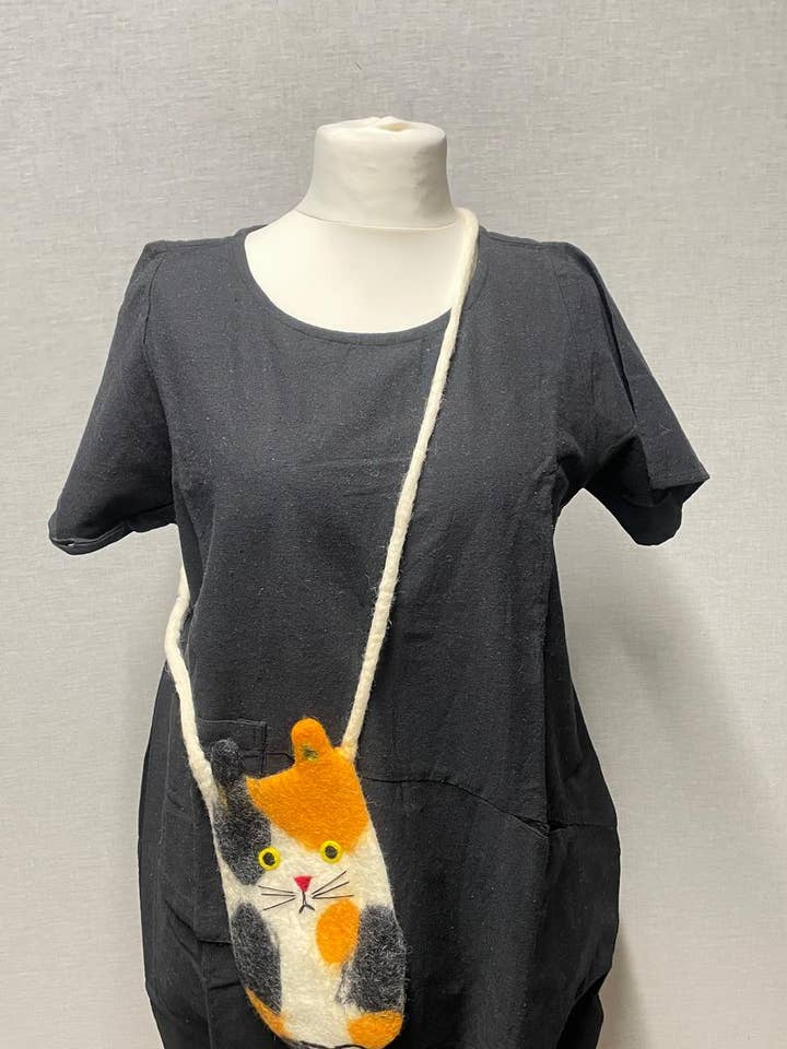 Bolso de Lado de Gato de Fieltro para venta al por mayor de Funky Yak Ltd