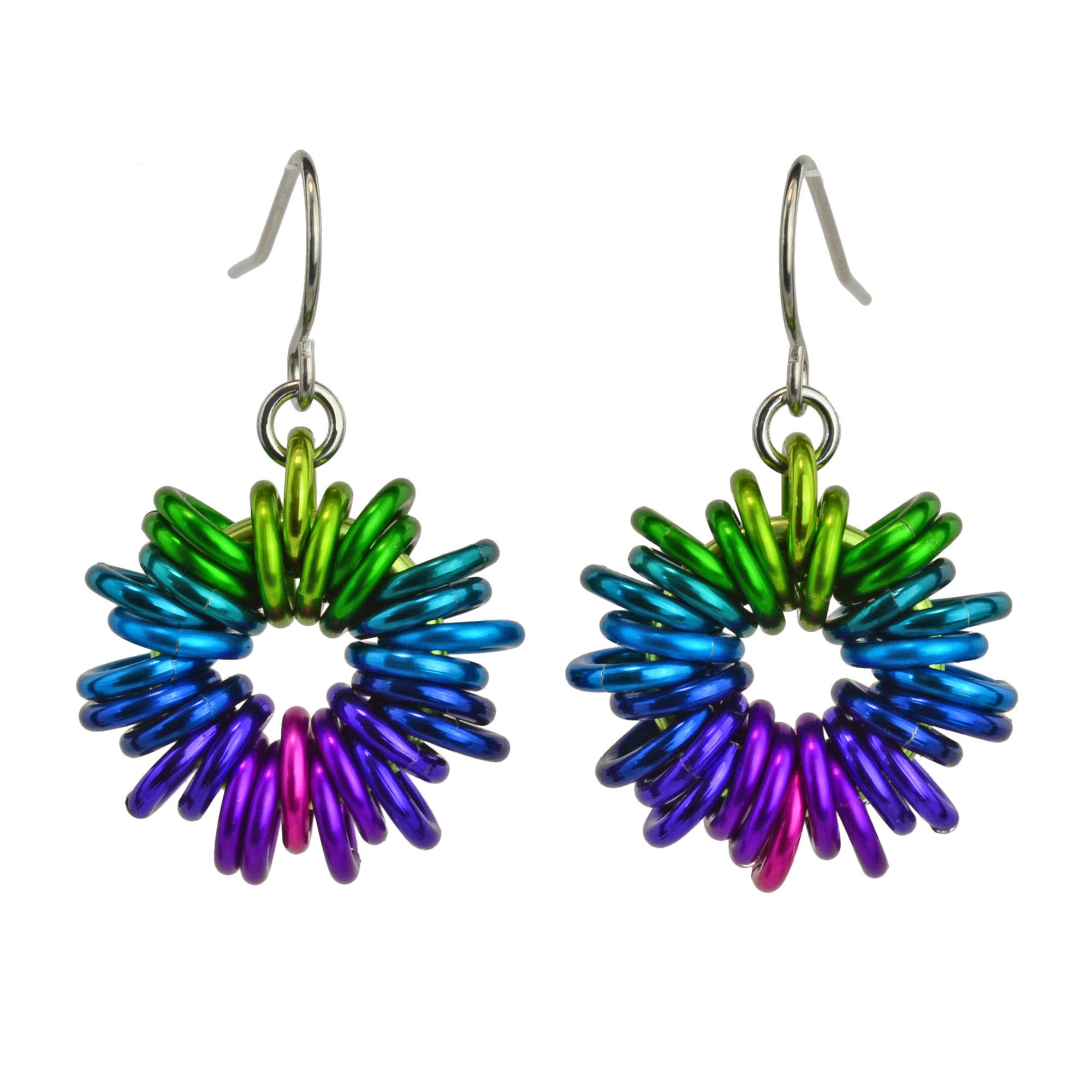 Rebeca Mojica Jewelry - Wholesale Dangle Earrings - Coiled Earrings - Electric Rainbow3