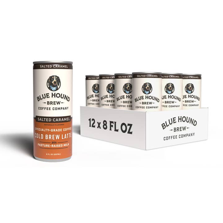 Salted Caramel Cold Brew Latte for wholesale by Blue Hound Brew