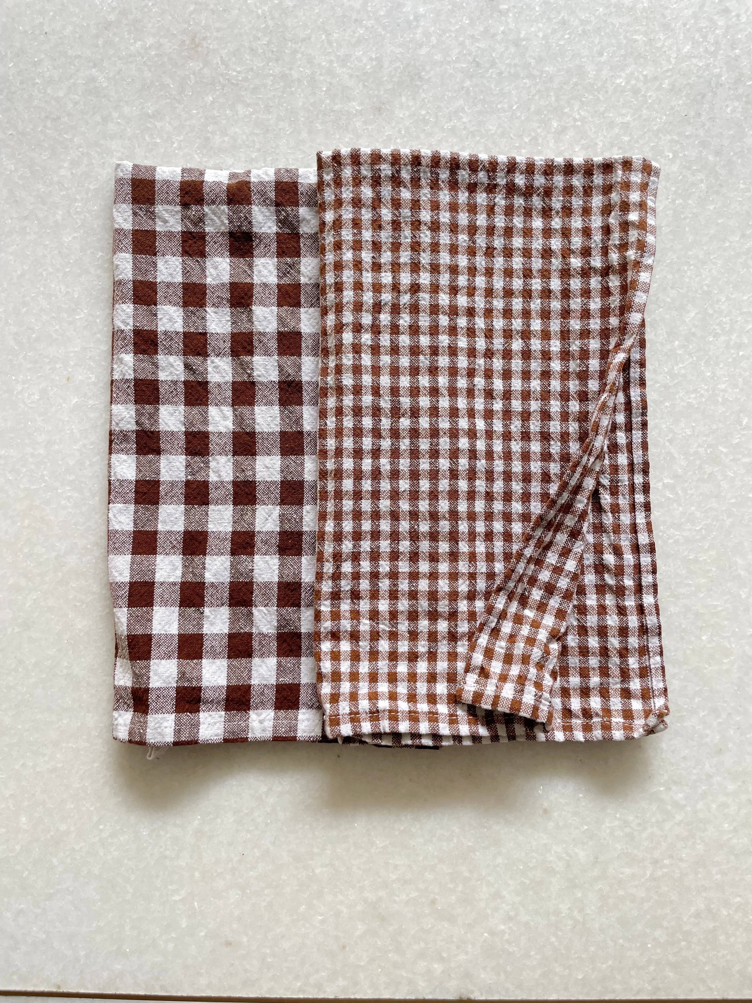 Parekh Bugbee – wholesale Tea towel – Organic Cotton Gingham Kitchen Towel - Chocolate6