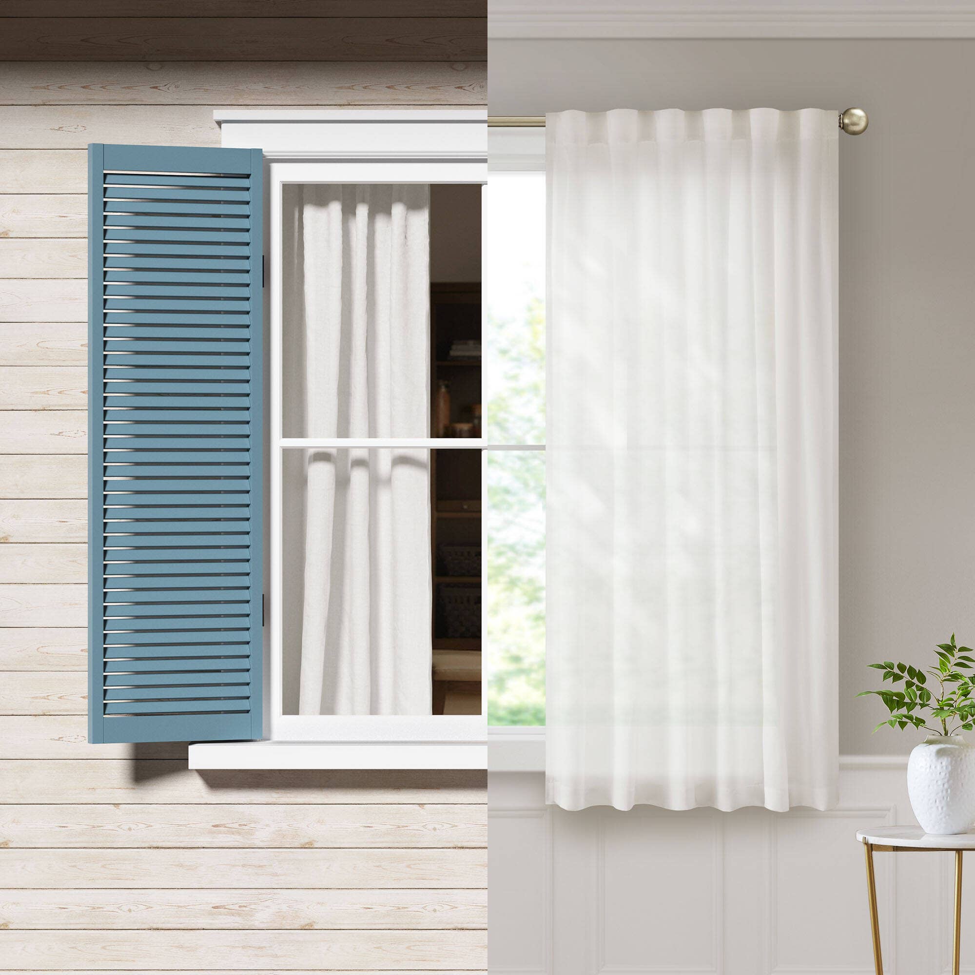 Olliix - Wholesale Curtain - Semi-Transparent White Light Filtering Privacy Curtain Pair10