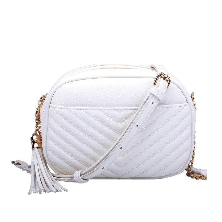 MiMi Wholesale - Wholesale Crossbody Bag - Women's - Veronica V-Stitched Tassel Crossbody Bag with Zipper18