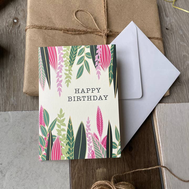 Happy Birthday Card , Botanical Card, Card for Her, A6 for wholesale by Myayart