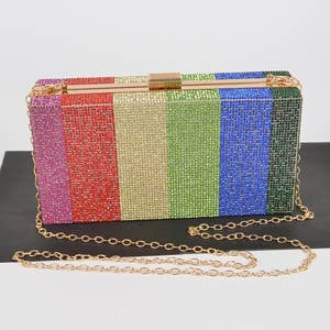 Multicolored Sequined Arrow Wholesale Crossbody Clutch Bag