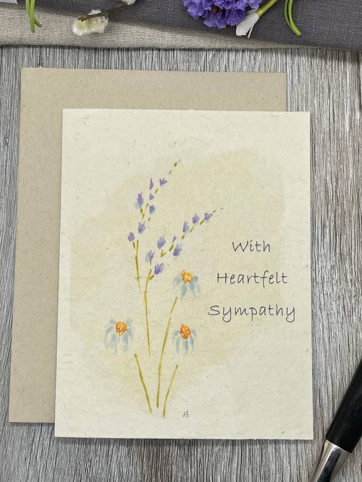 Plantable Card | Sympathy | Lavender & Daisy for wholesale by 1 Simple Seed