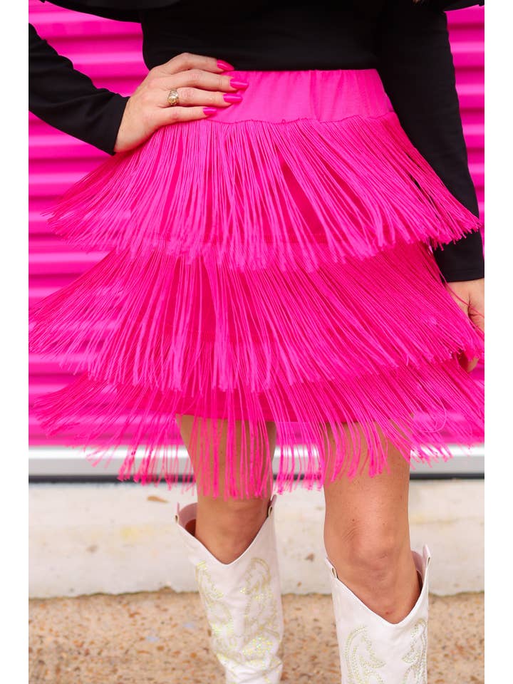 Pink Signature Moves Fringe Skort for wholesale on Faire0