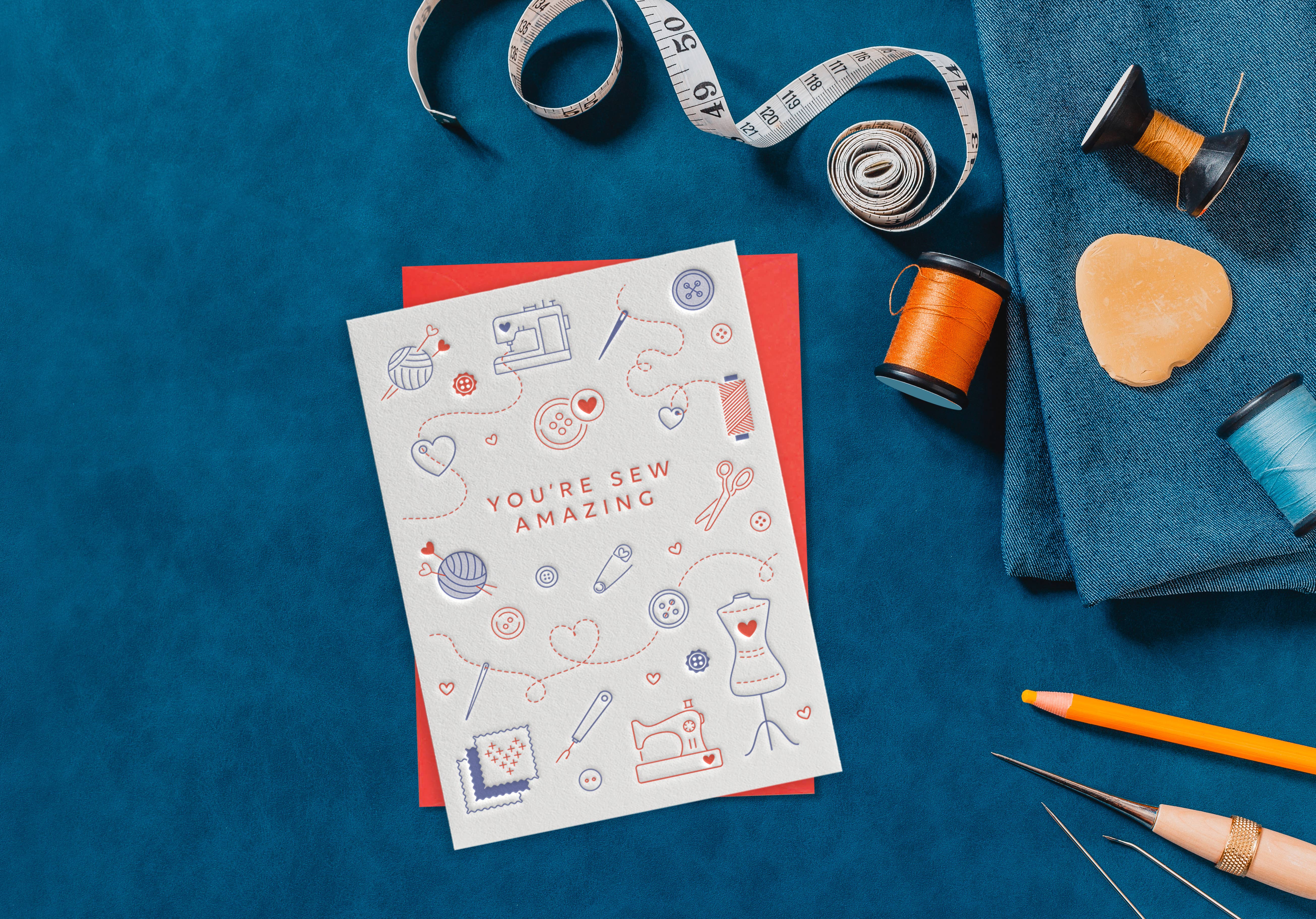 Heyyy Ltd - Vente Carte de vœux classique - Carte typographique You're Sew Amazing3