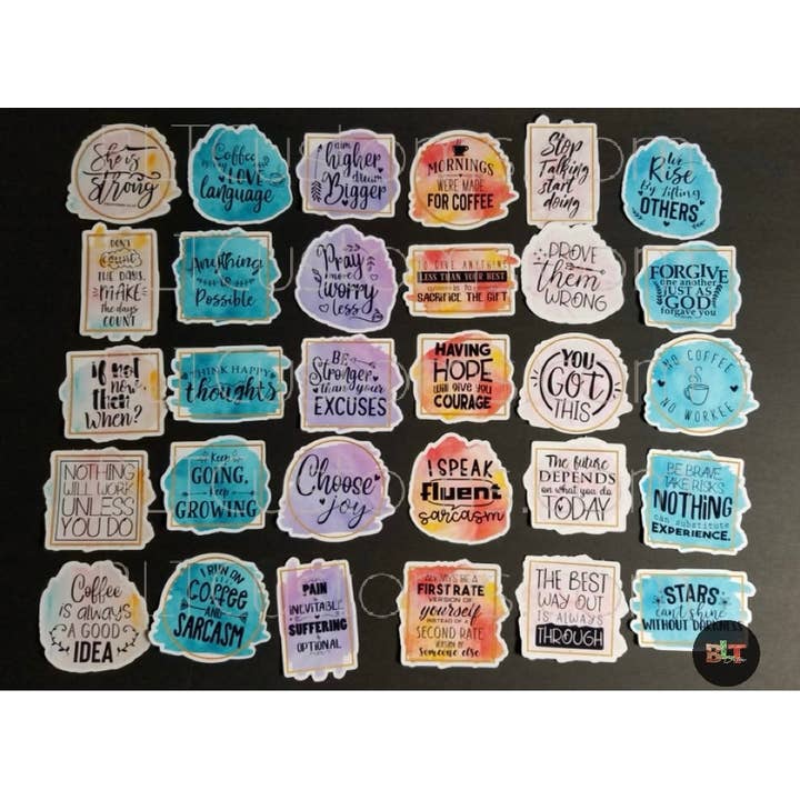 Coffee, Inspiration, Sarcasm, Sticker Bundle, 20pc Set for wholesale by BLT Customs