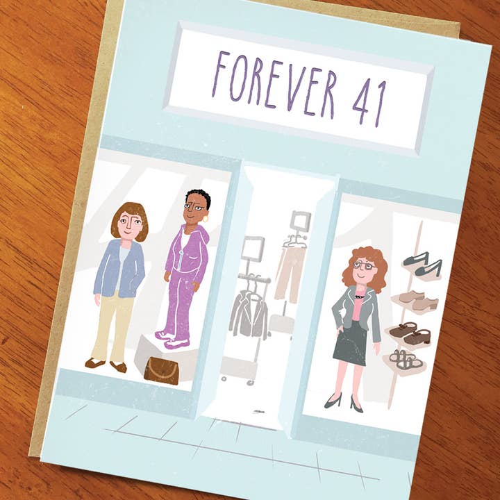 A Zillion Dollars - Wholesale Birthday Card - Forever 41; Funny Card for 40th Birthday; 41st Birthday; Birthday Card for her; Sarcastic Satirical Card; Forever 21; Aging; Older; Women