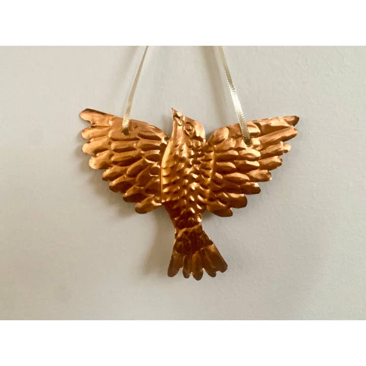 Foot Range Mountain - Wholesale Wall Accent - Handmade Embossed Copper/Tin Bird Wall Art In Folk Style