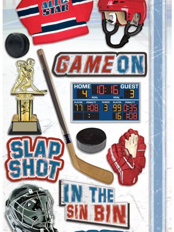 Ice Hockey 2 Cardstock Sticker for wholesale by Paper House Productions
