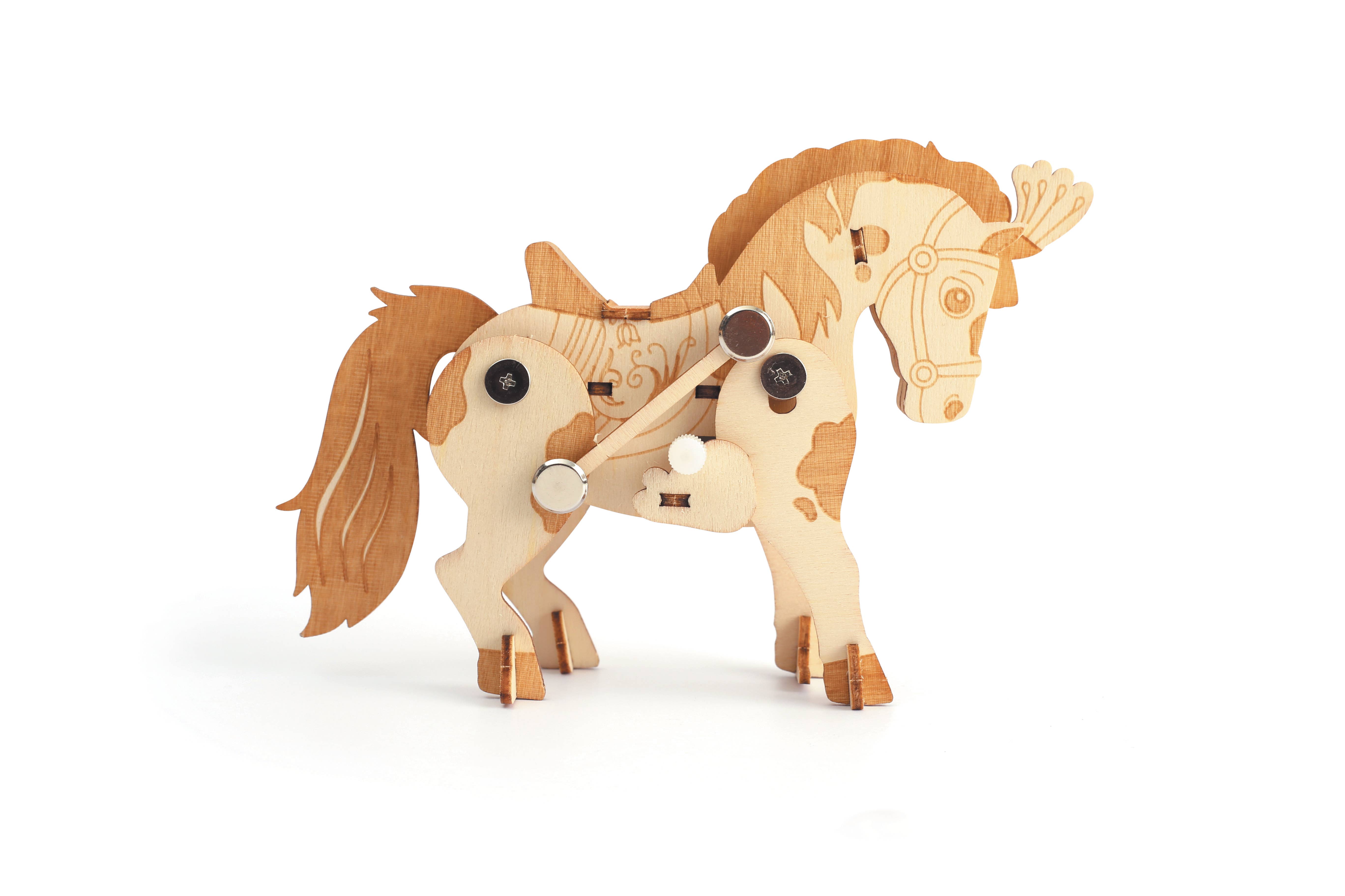 Graine Créative - Wholesale Wood Toy - Kids - WOODEN MODEL 3D MECHANICAL HORSE6