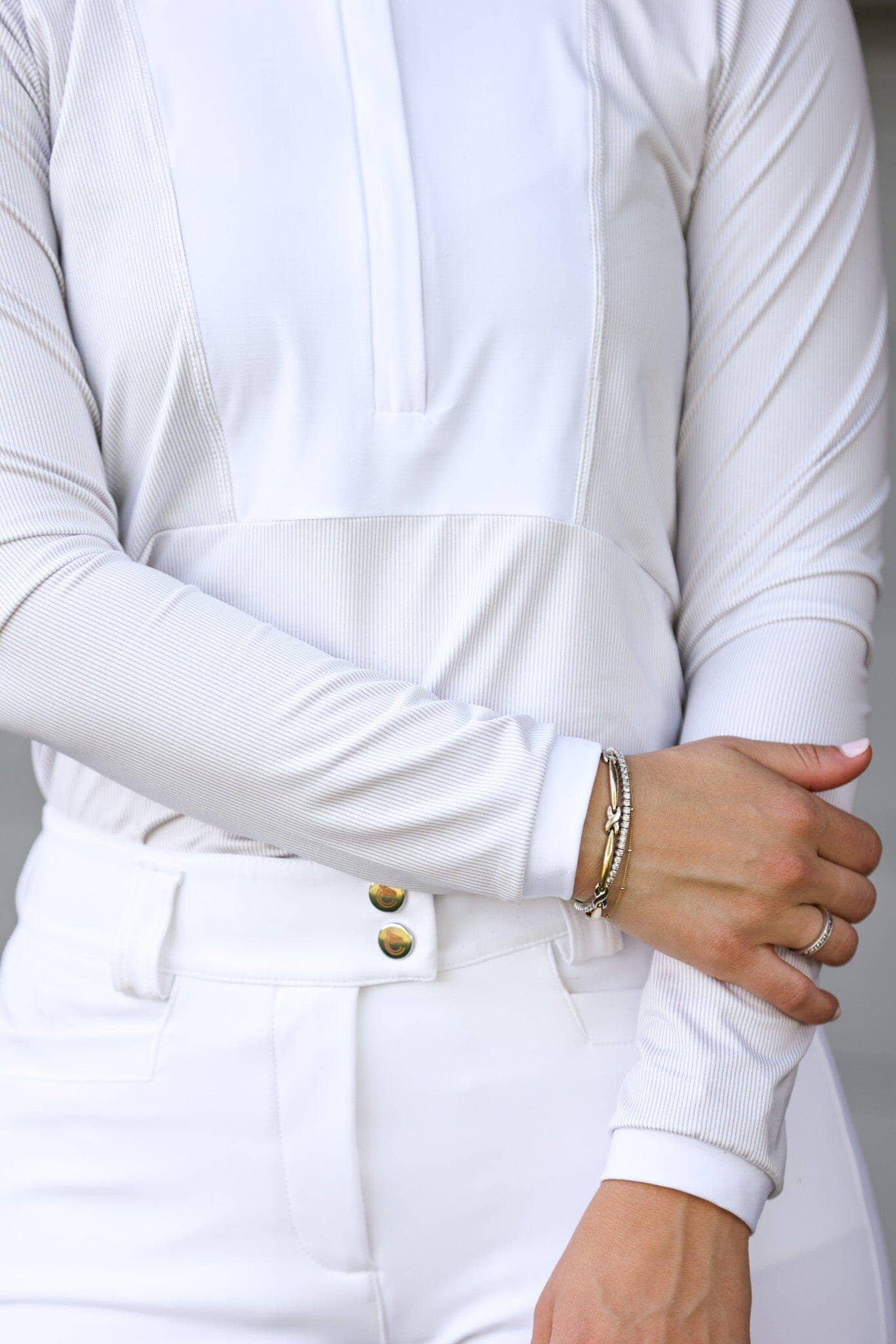 Criniere Life - Wholesale Button Down Shirt - Women's - Monique Show Shirt | Taupe Stripes4