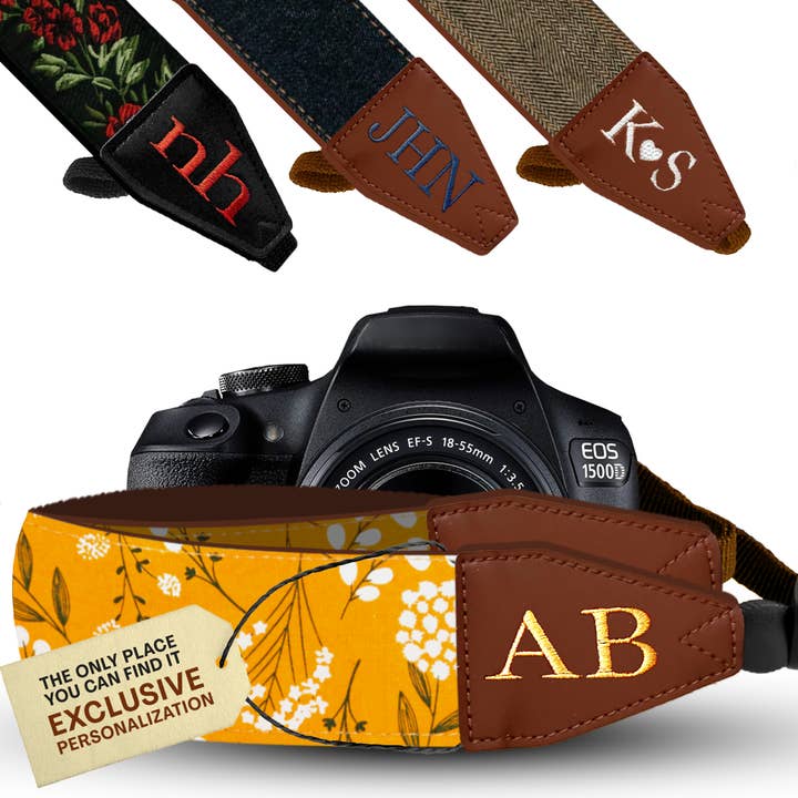 Custom Embroidery Camera Strap - Yellow Camera Strap for wholesale by Gradzo