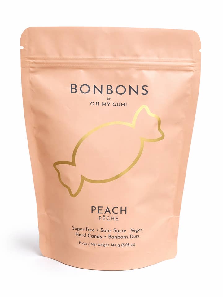 OH MY GUM! Bonbons | Sugarless Hard Candy | Peach Flavour for wholesale by OH MY GUM!