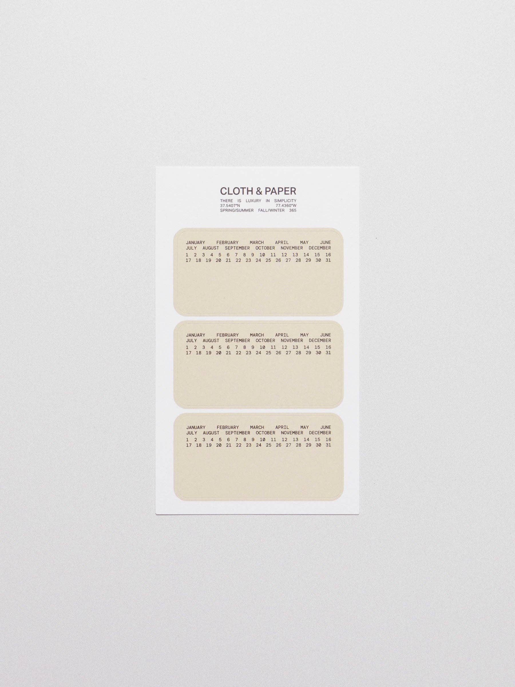 Cloth & Paper - Vente Autocollant - Étiquettes d'agenda | Note4