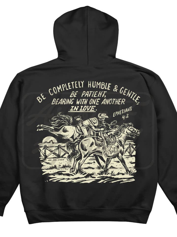 "Completely Humble & Gentle" Western Faith Hoodie for wholesale by Arrow F Apparel