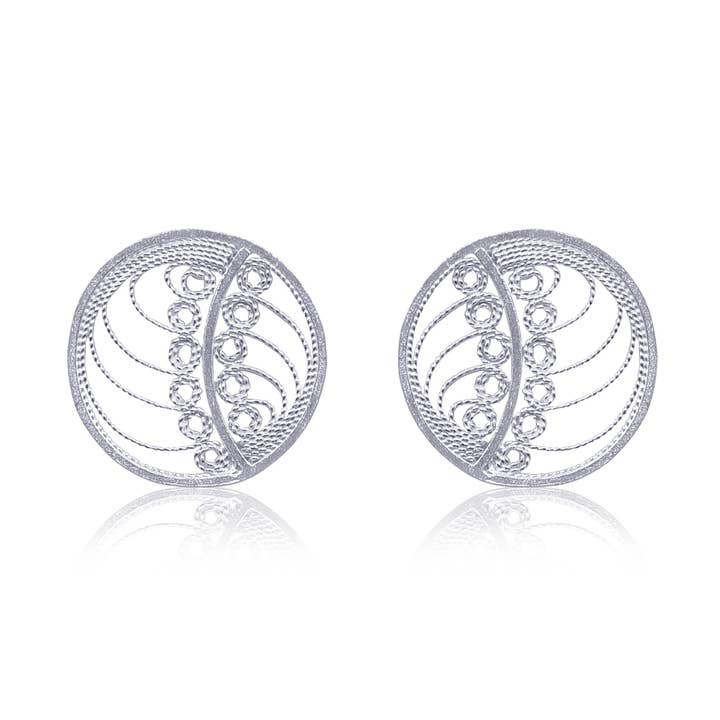 MARGO SILVER STUD EARRINGS FILIGREE for wholesale by Olmox - Fine Filigree Jewelry