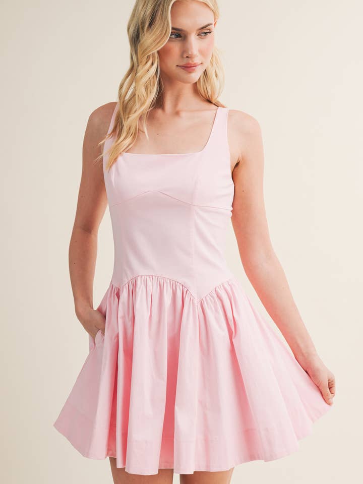 SLEEVELESS DRESS WITH BACK TIE DETAIL for wholesale by Mustard Seed