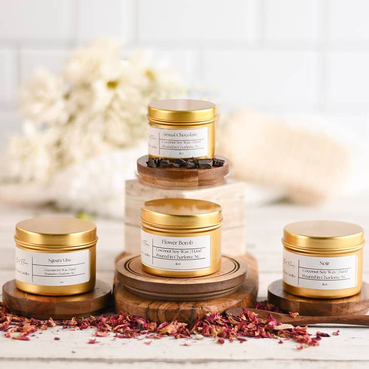 Candle Tins- 4 oz Coconut Soy Wax for wholesale by Bèl Flame Candles