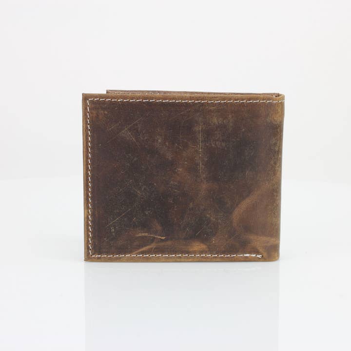 Leather Impressions Inc - Wholesale Wallet - Men's - Oil Pull Up Wallet Kneeling Cowboy Concho ABW028KNLCBY4