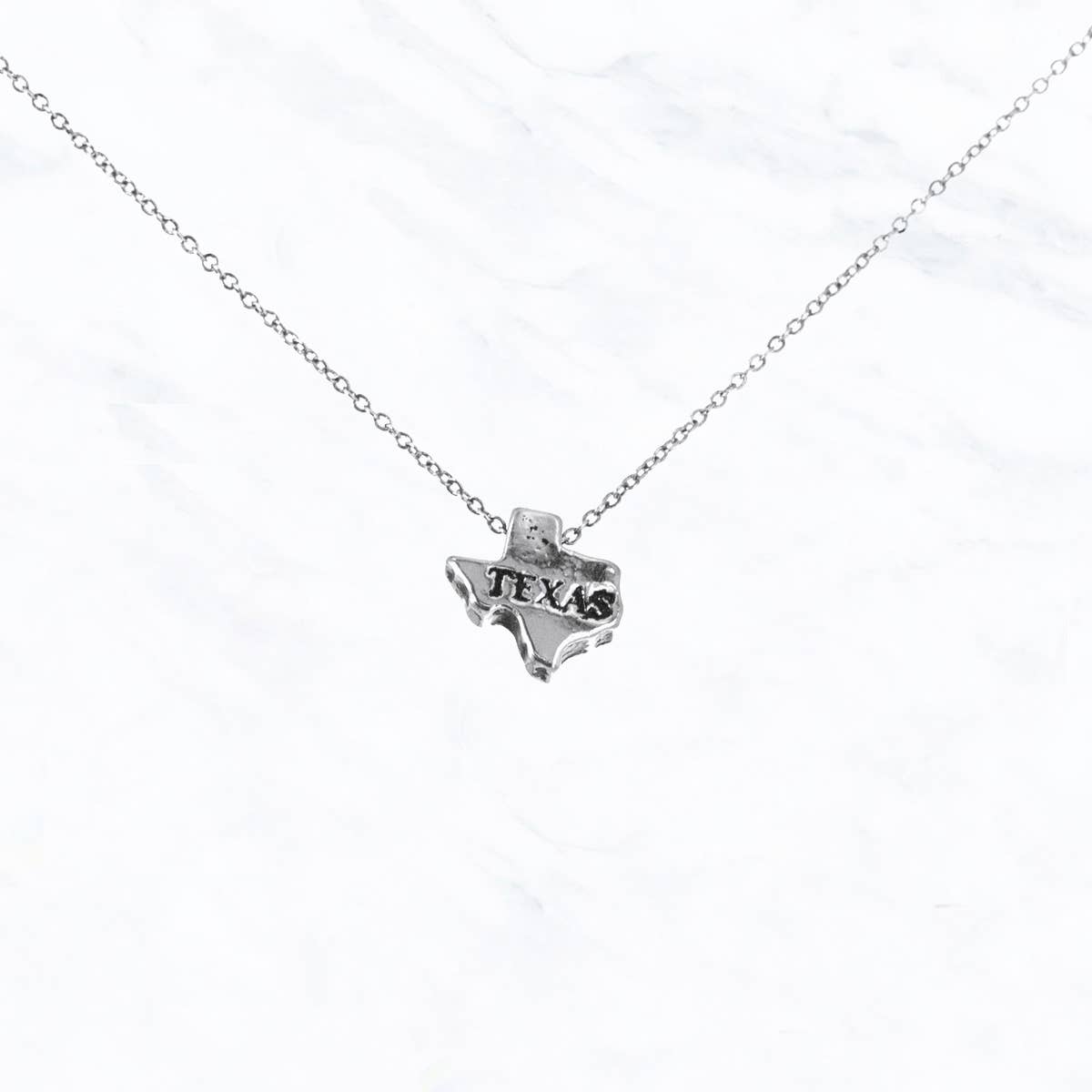 Suzie Q USA - Wholesale Pendant/Charm Necklace - Aged Metal Texas Map Necklace1