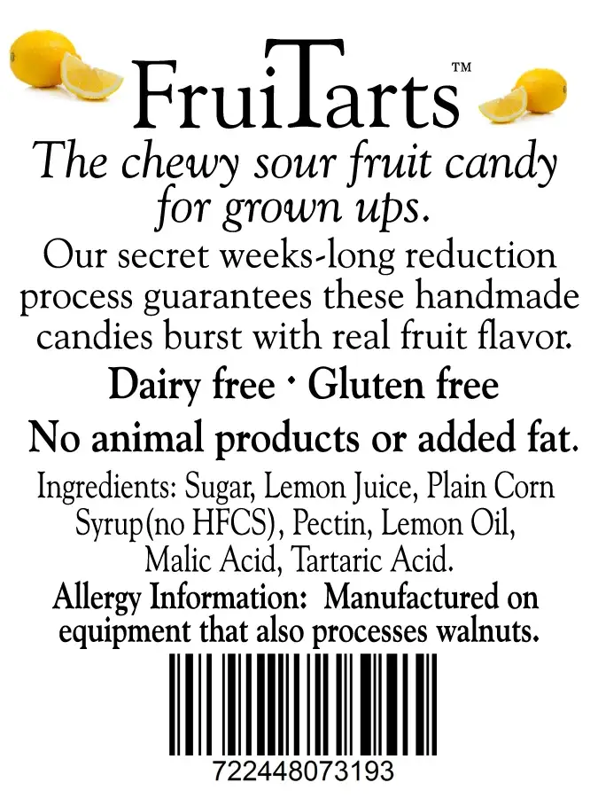 Cranberry Sweets & More - Wholesale Gummy - FruiTarts - Tangy Pates de Fruits - Lemon1