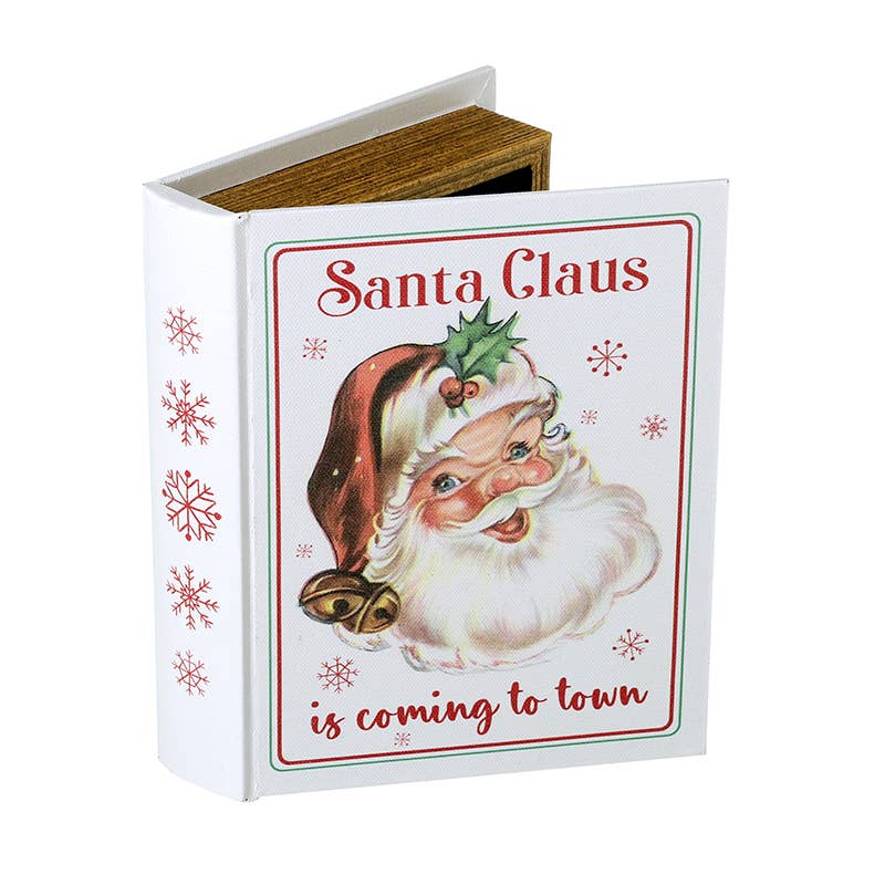 Heaven Sends – wholesale Christmas decoration – WHITE WOOD SANTA CLAUS BOOK BOX LARGE0