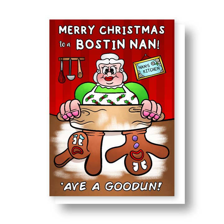 Vrolijk kerstfeest voor een Bostin Nan! voor wholesale door Black Country Cards
