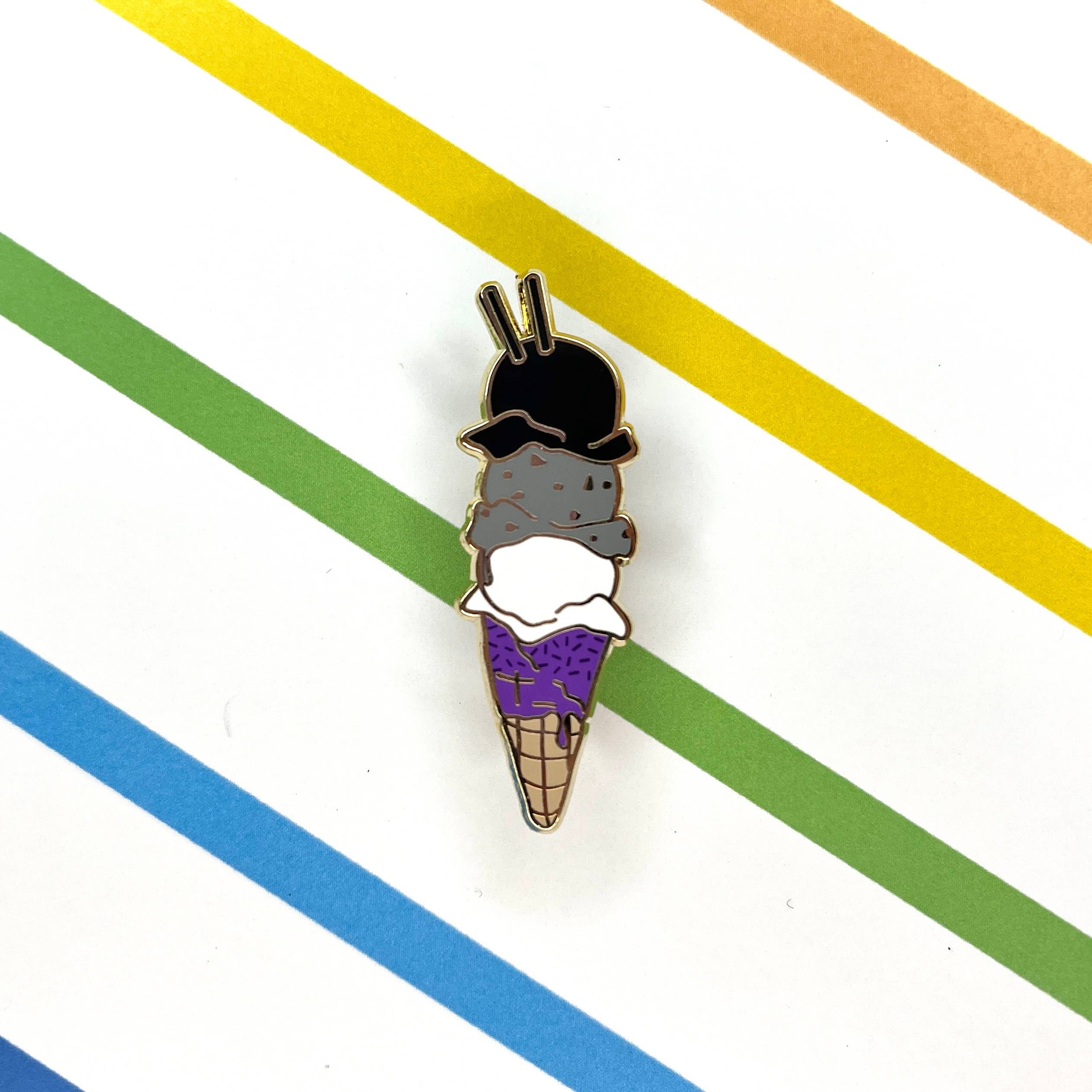 Geek Studio - Wholesale Lapel Pin/Button - Pride Ice Cream Cone Enamel Pins6